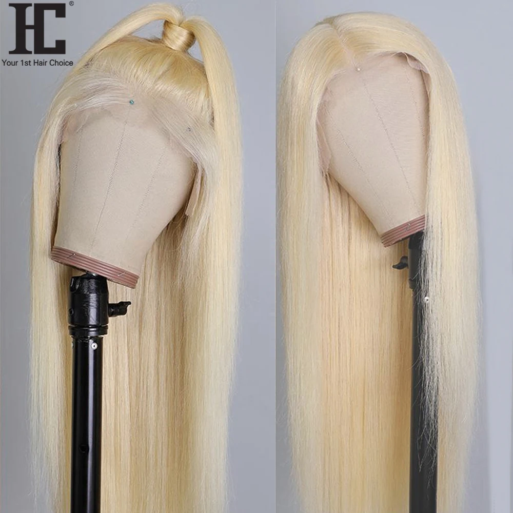 30 pulgadas medio sin costuras 613 Peluca de encaje rubia Pre arrancado pelucas de cabello humano 13x1 brasileño recto 613 parte de encaje peluca Remy 150%