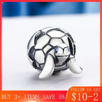

CodeMonkey 100% 925 Sterling Silver Turtle Tortoise & Clear CZ Beads fit Original Design Bracelets & Bangles DIY Jewelry C192