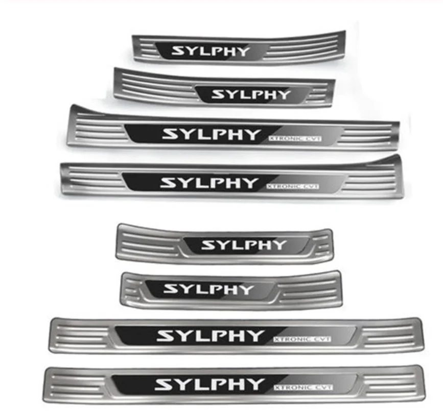 6 Для Nissan Sylphy 14го поколения нержавеющая сталь автомобиля Накладка/порога заднего бампера протектор порога автомобиля Стайлинг - Цвет: 6