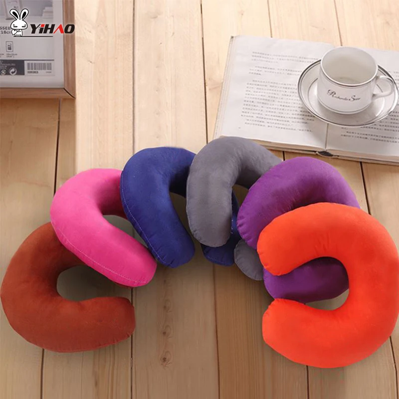 YIHAO Hot U Shaped Momoey Solid Color Pillows Foam Neck Pillows Soft Slow Rebound Space Travel Pillow
