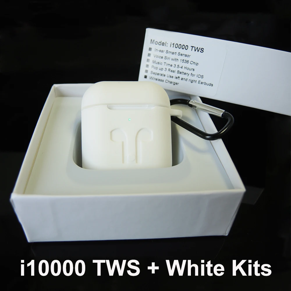 i10000 White Kits I10000 TWS Bluetooth наушники gps местоположения для IOS Беспроводные наушники гарнитура для смартфона PK i200 i500 i90000 TWS - Цвет: i10000 White Kits