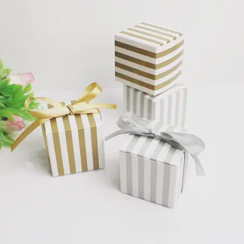 

Korean gold stripes small box silver dream wedding candy box 2 ferrero birthday gift box