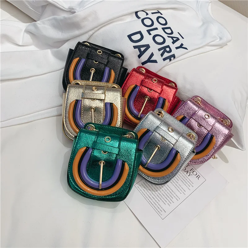 

Children Rainbow Lock Bag 2019 Spring Korean-style New Style Fashion And Personality Shoulder Bag Versatile Accessories Chain Sh