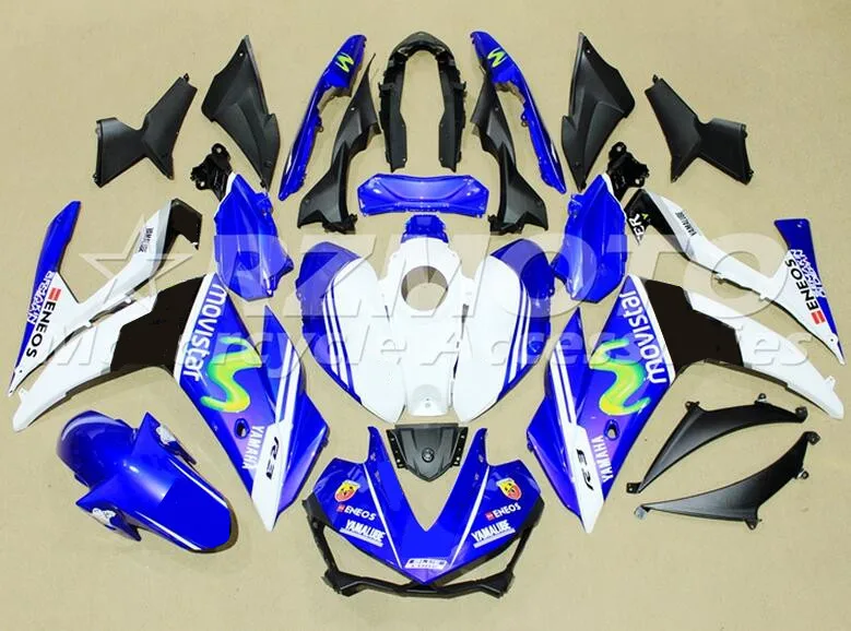 Новинка YZF R3 R25 ABS впрыска обтекателя комплект для Yamaha YZFR3 YZFR25 Полный обтекатели наборы Cowling Movistar