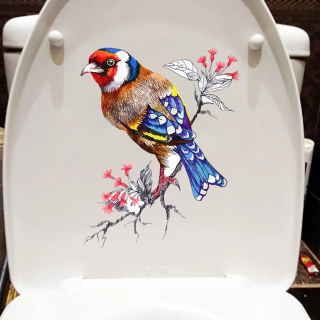 Zttzdy 19,9 × 25,3 Cm Klasszikus Virágok És Madarak Hálószoba Fali Dekoráció Matricák Fürdőszoba Wc-Matricák T2-1340 - Image 2