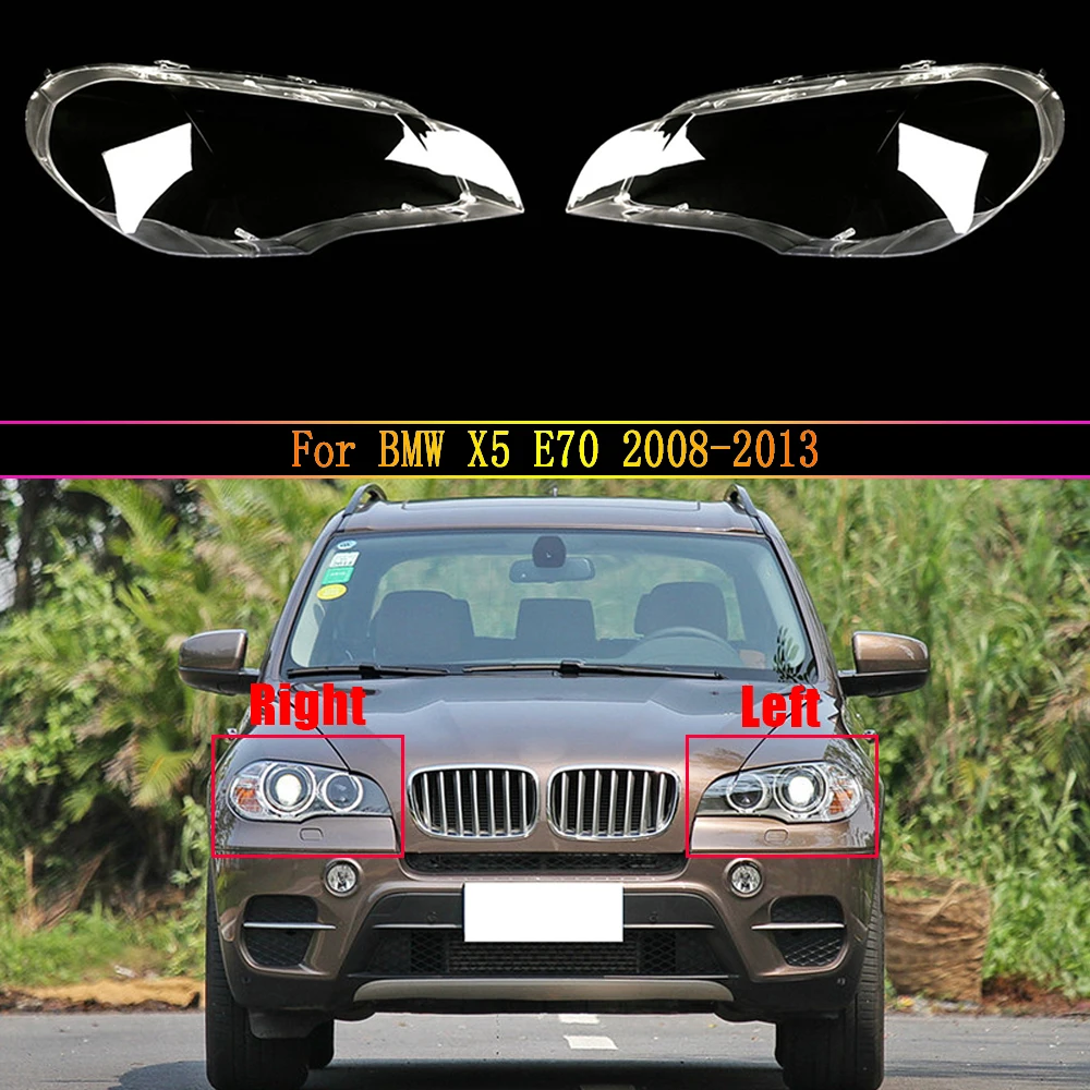 SCITOO Headlight Lenses Plastic Covers for BMW X5 E70 2008 2009