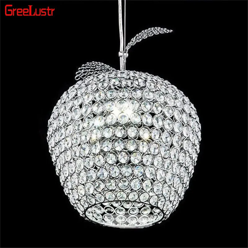 Lustres Apple Crystal Led подвесной светильник Luminarias проходной балкон хромированный