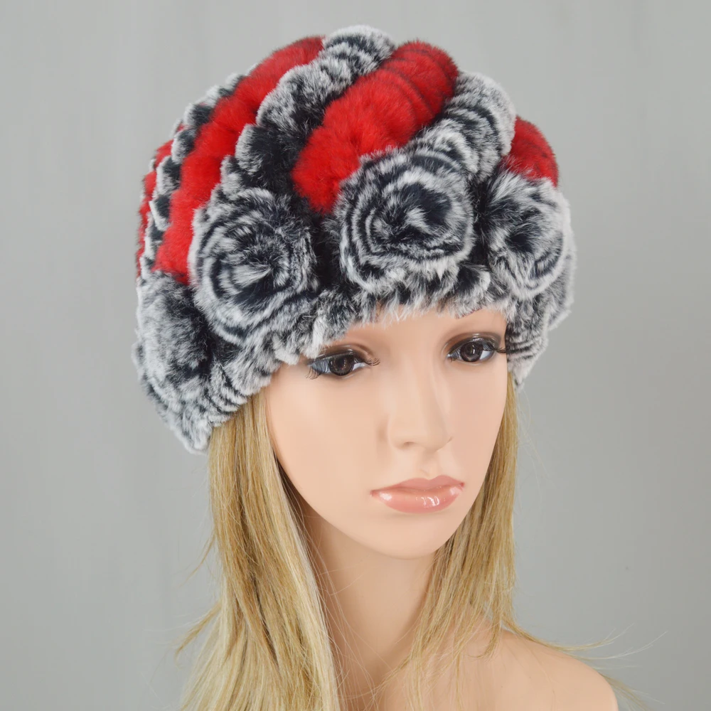 Venta Caliente натуральный Rex Conejo Pelo Sombrero Mujer Hecho A Mano Kina Boinas Para Mujer Gorro Mujer