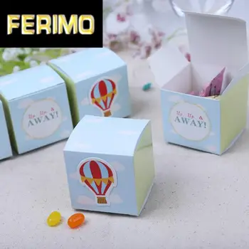 

10pcs/lot New Style Hot Air Balloon Cute Paper Candy Box Baby Shower Favor Box Birthday Party Gift Box For Boy And Girl