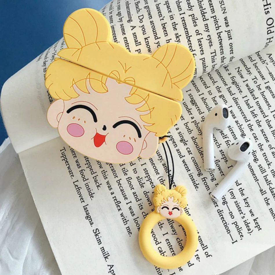 

Earphone Case for AirPods 2 Case Silicone Cute Cartoon Cover for Apple Air Pods Funny Gril Protective Earbuds KeyRing Accesorios