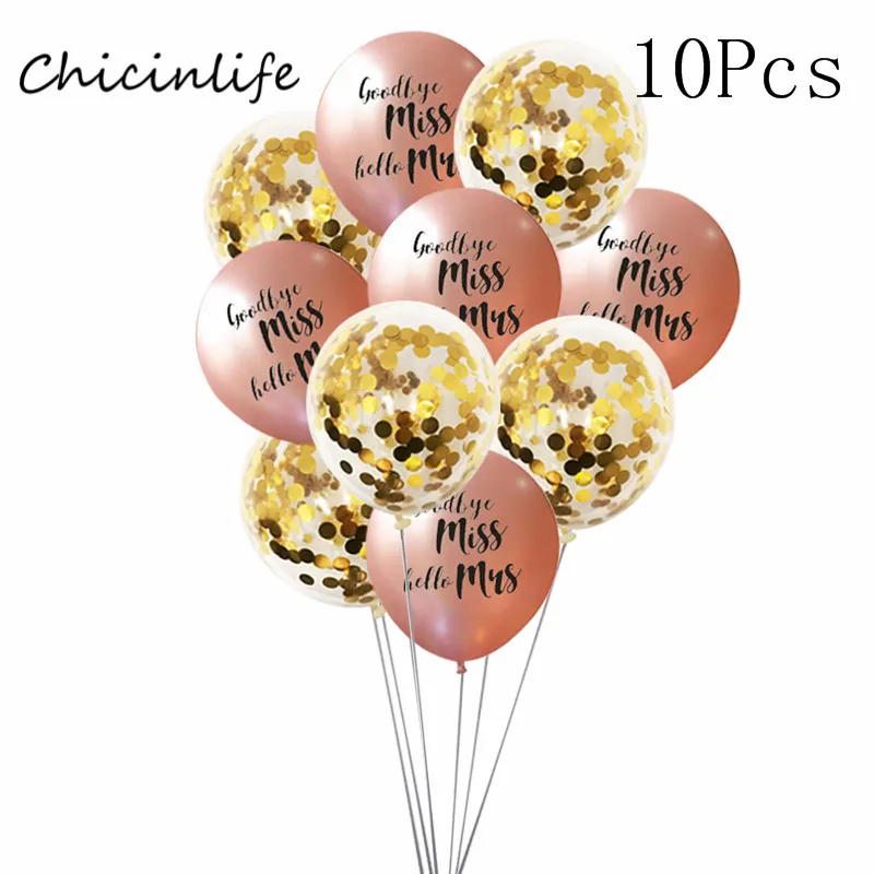 Chicinlife воздушные шары из латекса цвета розового золота для невесты с сердечками и