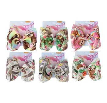 

St. Patrick's Day 8" Cute animals tree shrew Bows for Girls sloths Hair Bows With Clips Bowknot Handmade Hair Accessories 8pcs/