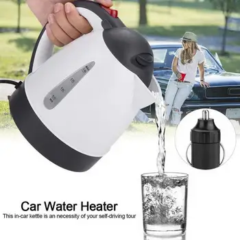 

1000ML Electric Car Hot Kettle Portable Water Heater Travel Auto 12V/24V Tea Coffee 304 Stainless Steel Large Capacity Vehicle