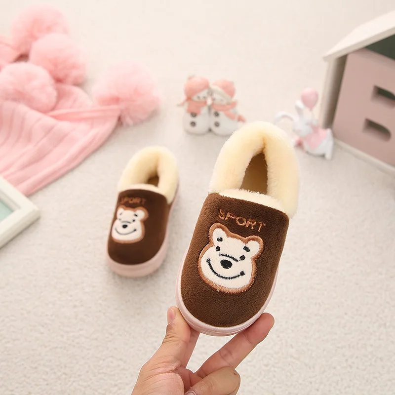 New Winter Unicorn Children Slippers For Toddler Boys Indoor Shoes Baby Girl Fur Slides Cotton Flip Flop Warm House Kids Slipper