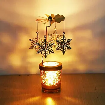 

Candlestick Metal deer Party Romantic Windmill Candle Holders Hanging Tealight Rotate Wedding Home Decor Christmas Xmas Gift