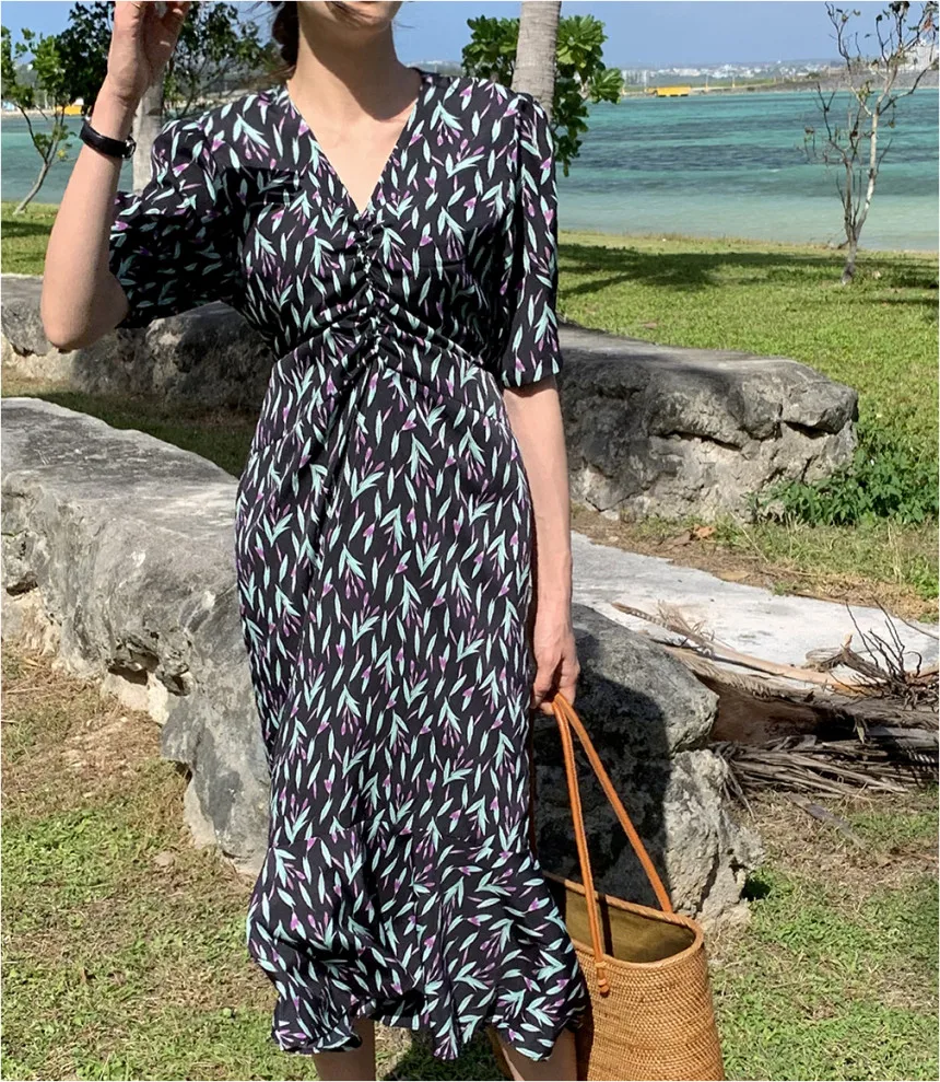 

VICONE retro chic temperament cultivate one's morality fishtail Dresses