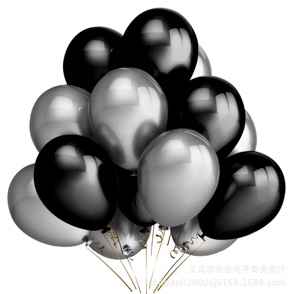 Cross Border Hot Selling 12-Inch Thick Rose Gold Black And Golden Balloon Combination Balloon Set Wedding Birthday Decorative De