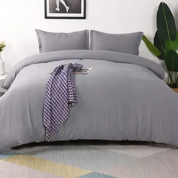 

High Quality Luxury Bedding Sets Queen King Size Washed Microfiber 3pcs Duvet Cover with Pillowcase Solid Color Duvet Cover Set
