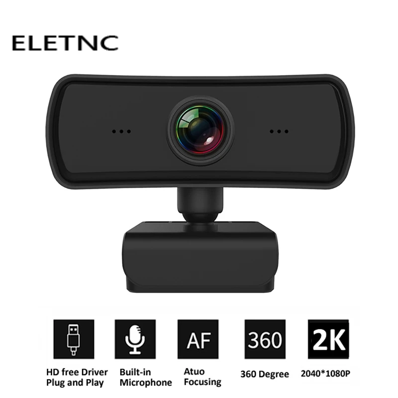 Webcam 2K 2560*1440P HD Computer PC Web Cam With Microphone USB Plug And Play Video Call Laptop Gamer Webcast Live Mini Camera