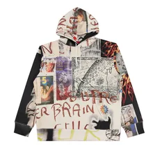 21ss Week 14 Dashs Hooded Sweatshirt Doodle Set with logo Fashion Brand Men suit Printing Pattern Hoodies Luxury  Clothes