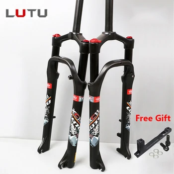 

LUTU 26" Suspension Fork MTB Locking Fat Bike Air Bicycle Supention Forks 135mm for 4.0" Tire120mm Travel Snow Bike Fork