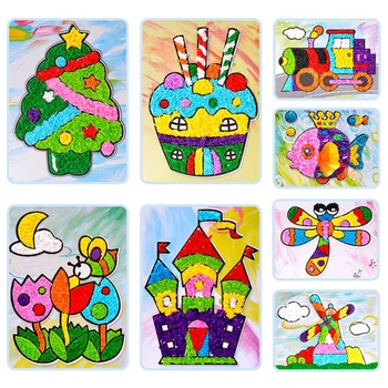 

8Pcs DIY Cartoon Crafts Toys Felt Paper Handicraft Kindergarten Material Funny Arts and Craft Gift for Boy Girl Children