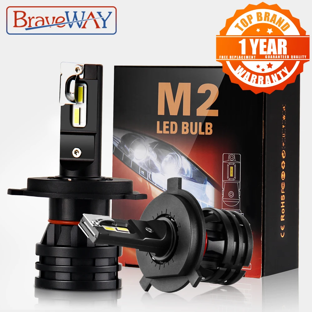 BraveWay H4 LED Car Light Bulbs H4 H7 H8 H3 H11 H1 9005 9006 HB3 HB4 LED Headlight