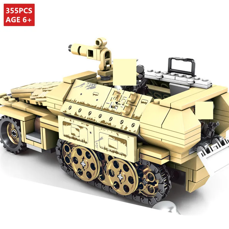 355 шт. Военная WW2 немецкий SD.KFZ.251 армейский автомобиль модель DIY строительные блоки