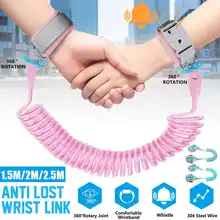 Ребенок анти-потерянный наручные 1,5/2/2,5 м ремень Веревочный Поводок для малышей замок с ключом безопасности прогулочная ручной ремень ремешок функция "антипотеря свисток