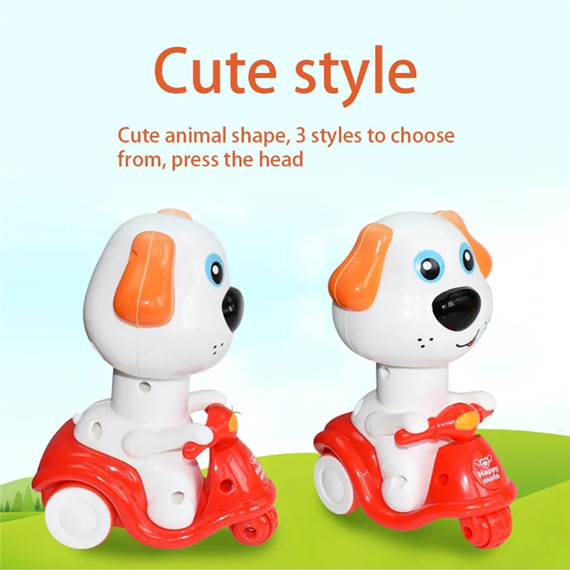 Kawaii Смешные развивающие игрушки мини автомобиль пресс-типа маленькая Желтая утка животное мотоцикл игрушка с инерционным механизмом детская игрушка 30SE23
