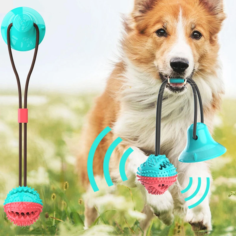 Dog Toys Silicon Suction Cup Tug Interactive Dog Ball Toy For Pet Chew
