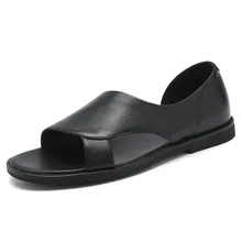 

2022NEW Summer Sandals Men Leather Classic Roman Open-toed Slipper Outdoor Beach Rubber Summer Shoes Flip Flop Water Sandals