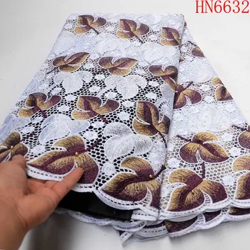 

New African Guipure Swiss Voile Lace Fabric Nigeria Guipure Cord Lace Fabric Wedding 2019 High-quality Stones French Lace Fabric