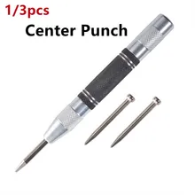 Poinçon central automatique bicolore argent et noir 1 pièce, positionneur de fenêtre d'urgence à haute dureté, poinçon à motif à ressort