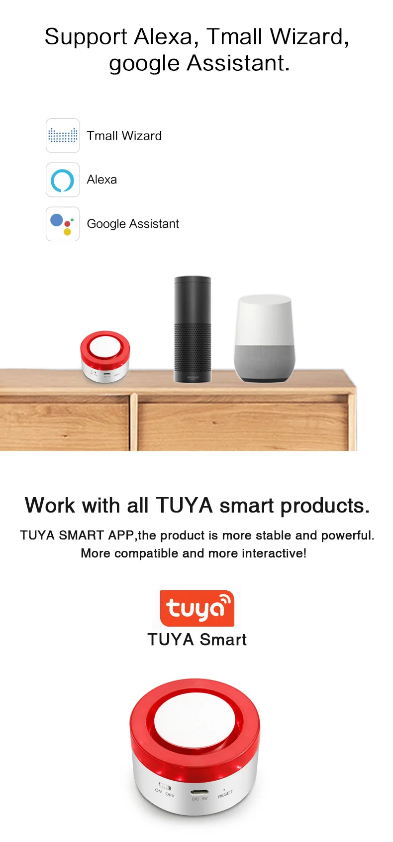 Tuya Smart WiFi домашняя система охранной сигнализации 433 МГц Беспроводная Стробоскопическая сирена сигнализация совместима с Alexa Google Home IFTTT Tuya APP