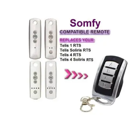 

For SOMFY Telis 4 RTS,1 Soliris RTS garage remote SOMFY Keytis 2 RTS duplicator remote control 433.42MHz handheld transmitter