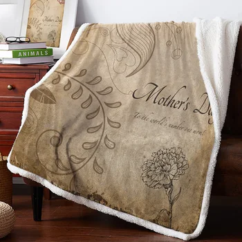 

Mothers Day Retro Plant Carnation Flowers Bedspread Coverlet Blankets Fleece Throw Cover Wrap Personalized Thick