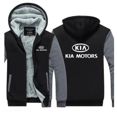Для мужчин зимняя повседневная KIA Motors толстовка утолщение плюс бархат теплое пальто новое поступление мужские куртки топы