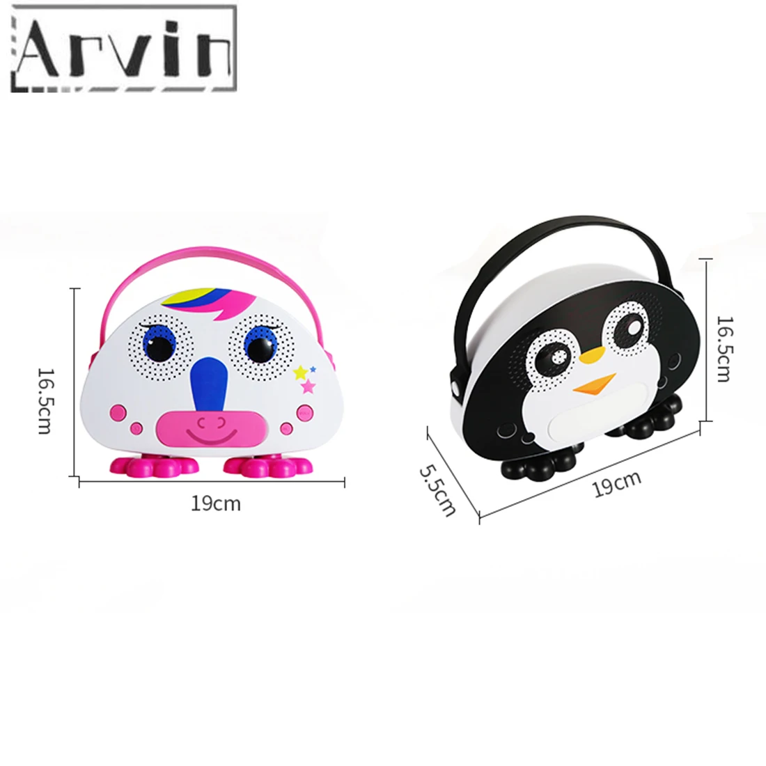 Children Portable Bluetooth Speaker Wireless Soundbar Karaoke Machine With Microphone Interactive Toy Gift For Kids-Black White