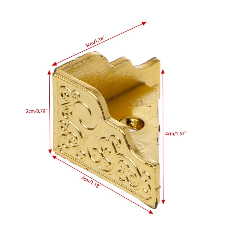 Прямая 20 шт. Золотая Шкатулка Деревянный ящик декоративные ноги Угловой протектор Мебель