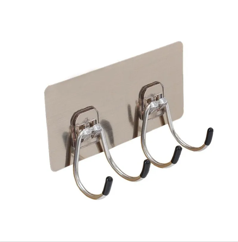Bathroom Stainless Steel Wall Hook Suction Cup Double Hooks Door Key Holder Rack Towel Hanger | Дом и сад