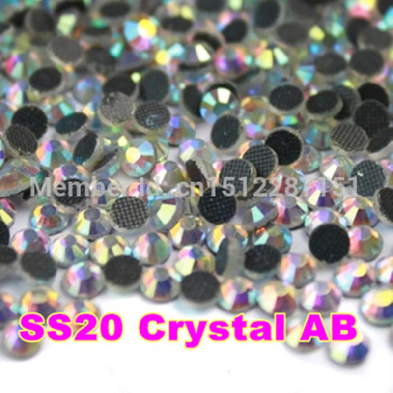 

SS20 1440pcs/Bag Clear AB Crystal DMC HotFix FlatBack glass Rhinestones strass,trim iron on heat transfer Hot Fix crystal stones