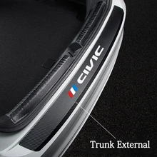 Leather Car Rear Bumper Stickers Trunk Guard Plate Molding  For Honda civic 2017 2018 10th Car Sticker Accessories