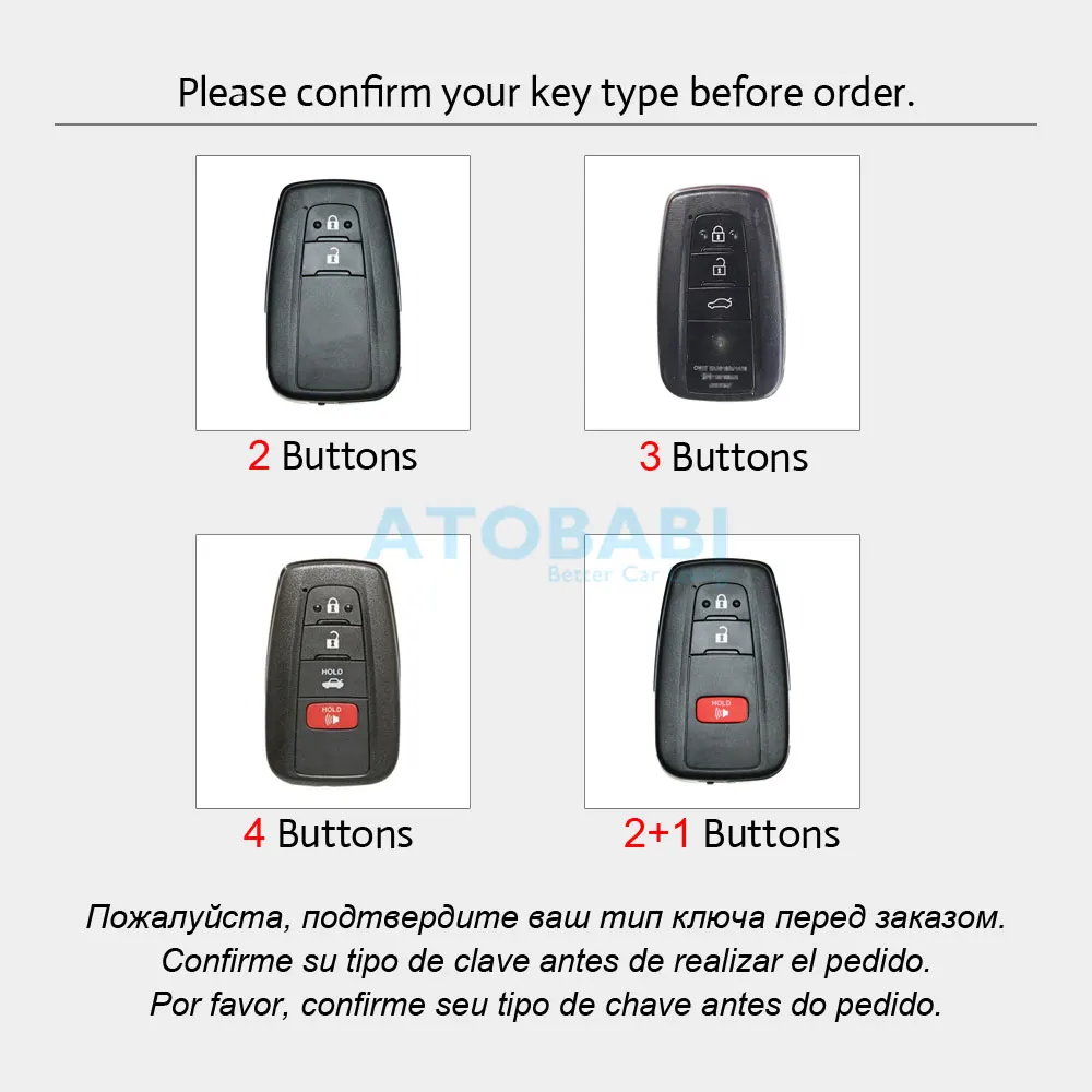 2 Buttons Car Key Cover Case For Prius Corolla Chr Prado Keychain Car  Accessories - Temu