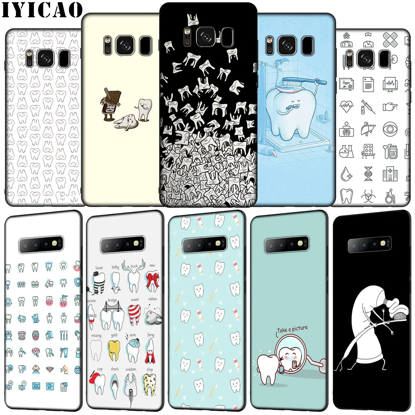 Стоматологический мягкий чехол IYICAO с зубными коронами для телефона Samsung Galaxy S20 Ultra