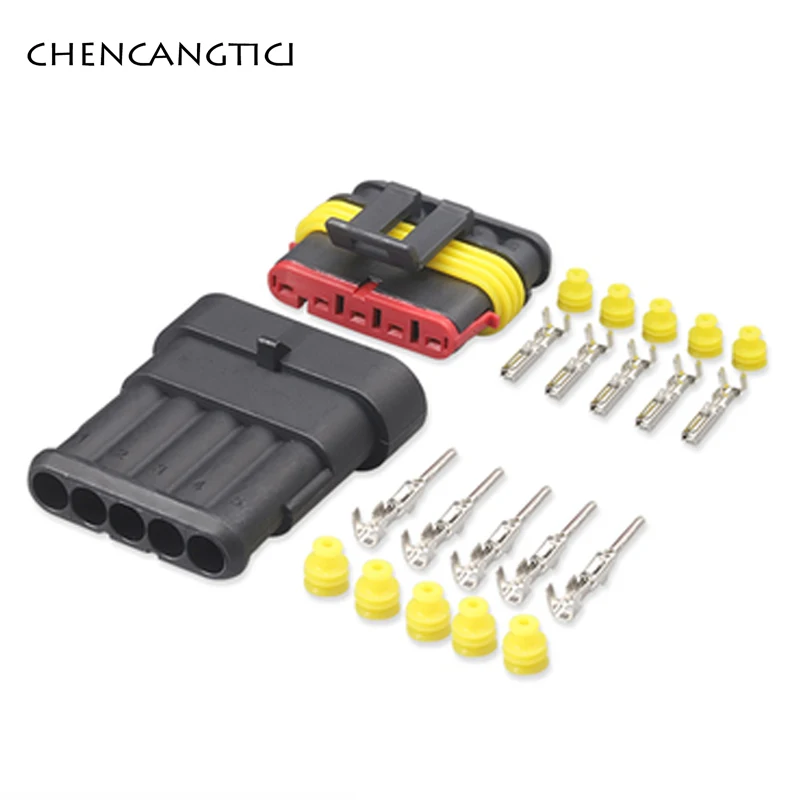 1 Set 1 2 3 4 5 6 Pin Super Seal AMP Electrical Connector Automotive Waterproof Xenon Lamp Male And Female Plug for Car