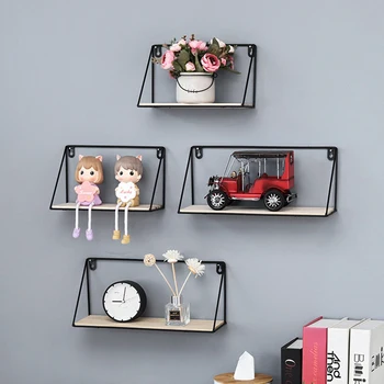 

Kitchen Bathroom Shower Wall Mount Storage Rack Organizer Iron Storage Shelf Material: Iron+Wood Storage Shelf