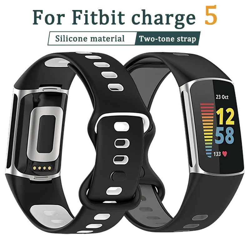 Ремешок силиконовый для смарт-часов Fitbit Charge 5 спортивные Сменные аксессуары