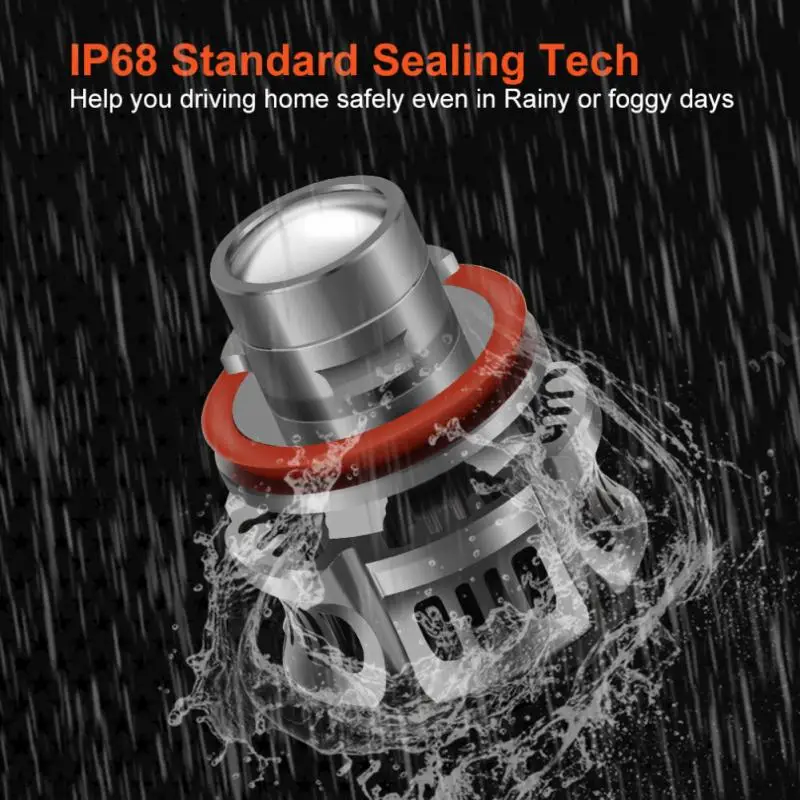 

2Pcs Waterproof Car Led Fog Light Bulb 9005/9006 6063 Aviation Aluminum 3800LM 6000K White Light Headlight Auto Lamp Replacement