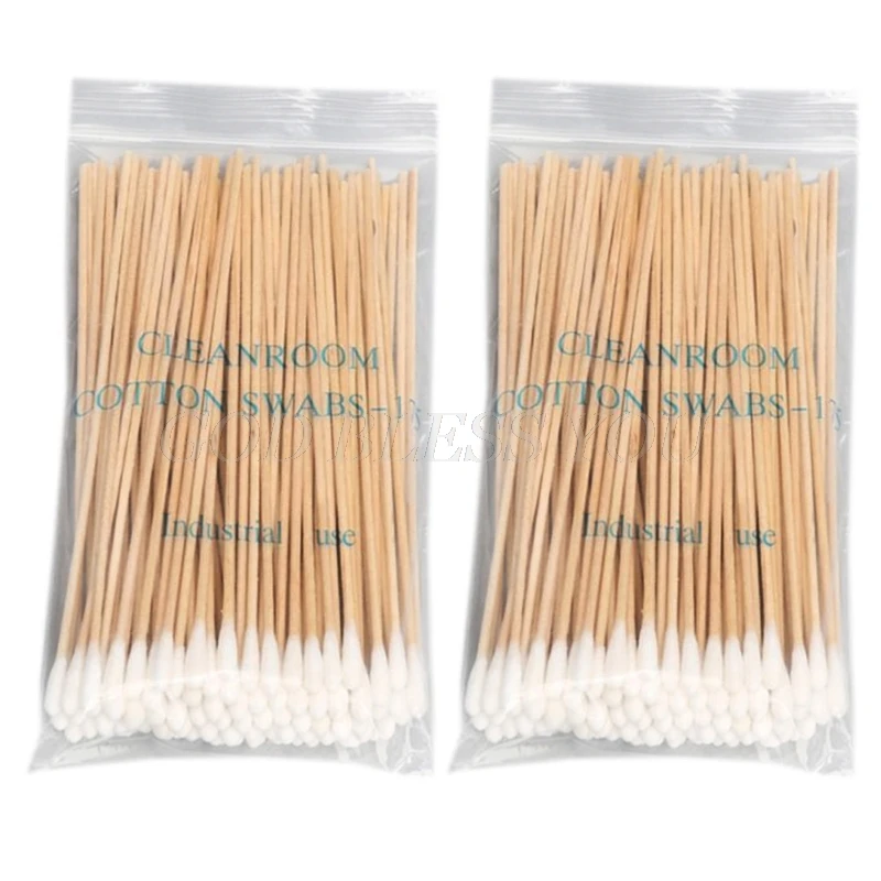 Cotton Swabs 6 Inch Long Wooden Handle Cleaning Sticks Applicator 100/200Pcs cotton swabs wood cotton swabs disposable cotton swabs